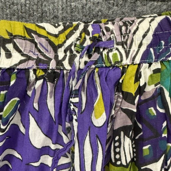 Studio West Skirt Womens L Purple Leaf Print Pull On Mini Flowy Hippie Boho Y2K - Picture 3 of 8